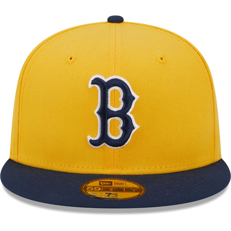 New Era Boston Red Sox 2-Tone Color Pack 59FIFTY Fitted- Yellow/Navy product image 2, provided for visual reference and