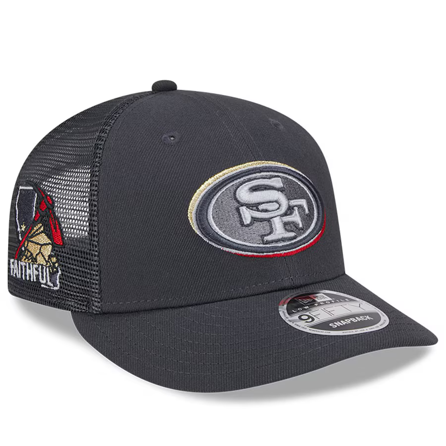 New Era Men San Francisco 49ERS 2024 NFL Draft Low Profile 9Fifty Trucker Adjustable Hat product image 1, provided for