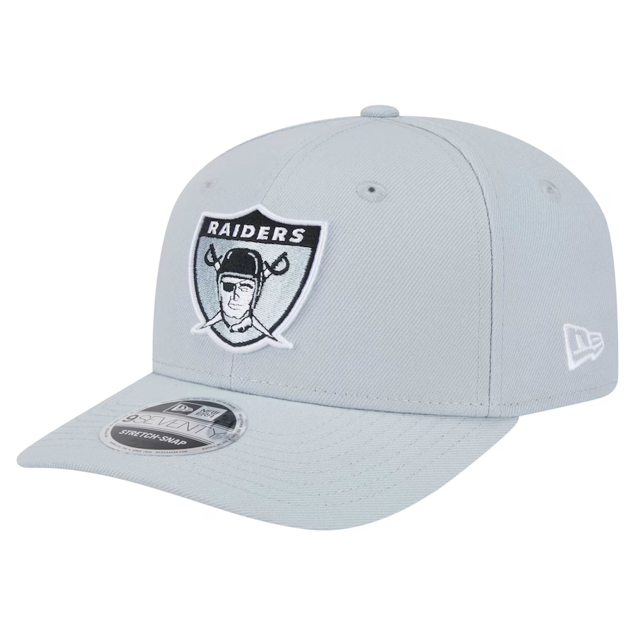 New Era Las Vegas Raiders Team 9SEVENTY Stretch-Snap Adjustable Hat-Gray product image 2, provided for visual reference and