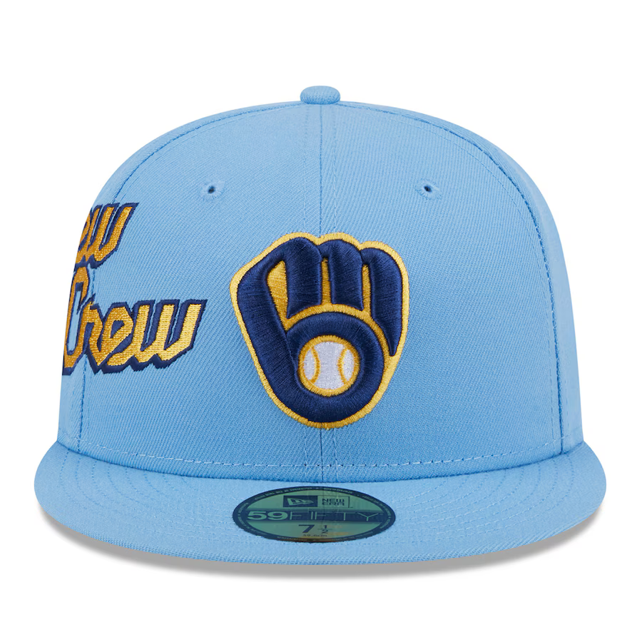 New Era Milwaukee Brewers City Connect Icon 59FIFTY Fitted Hat-Light Blue product image 2, provided for visual reference and