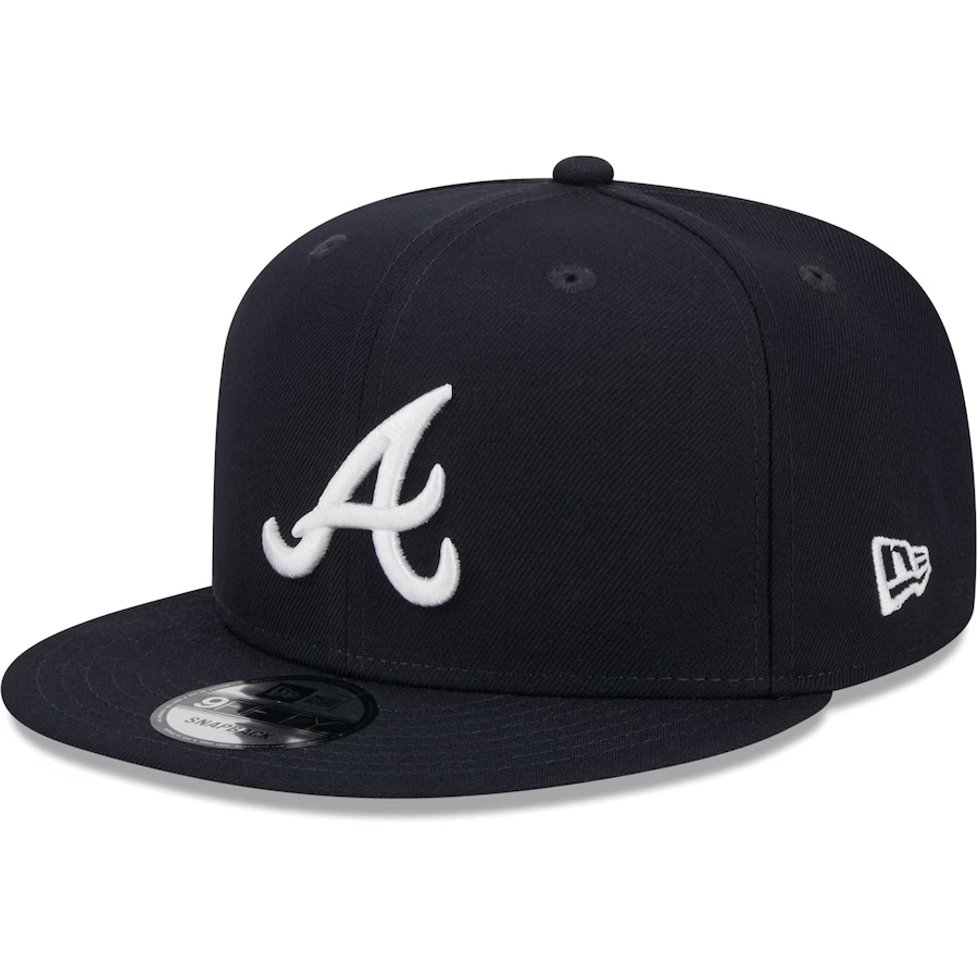 New Era Atlanta Braves 2021 World Series Side Patch 9FIFTY Snapback Hat-Navy product image 3, provided for visual reference