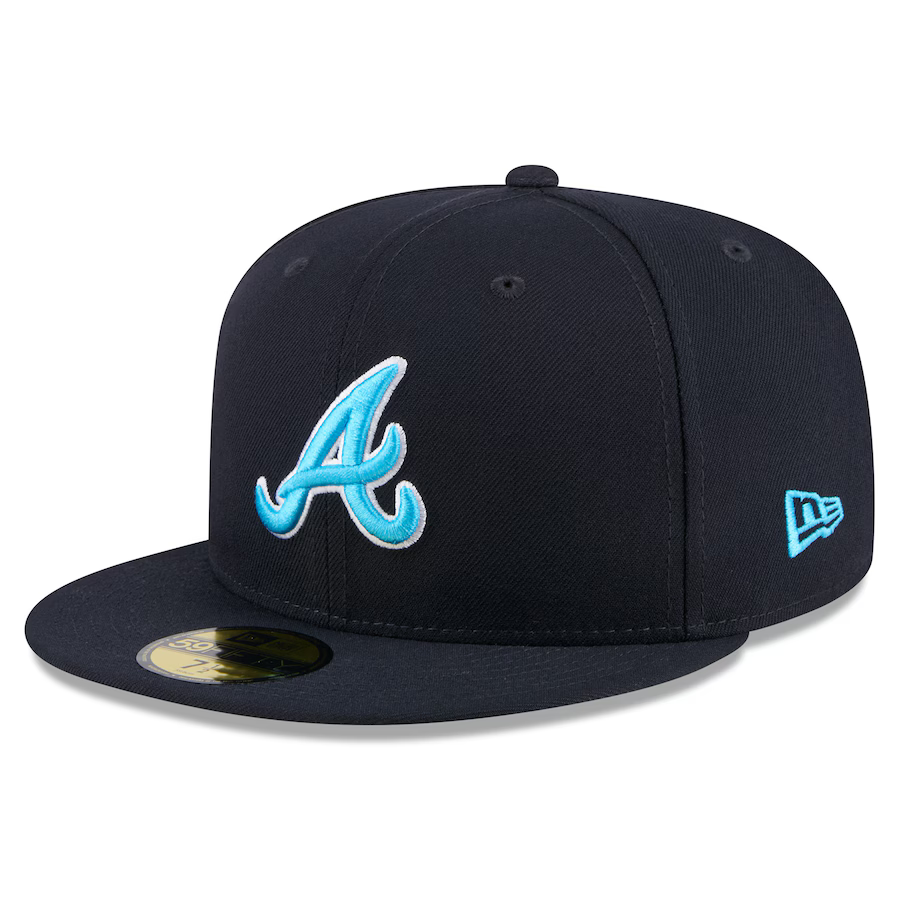 New Era Atlanta Braves 59FIFTY Fitted Hat 2024-Navy product image 1, provided for visual reference and product detail review