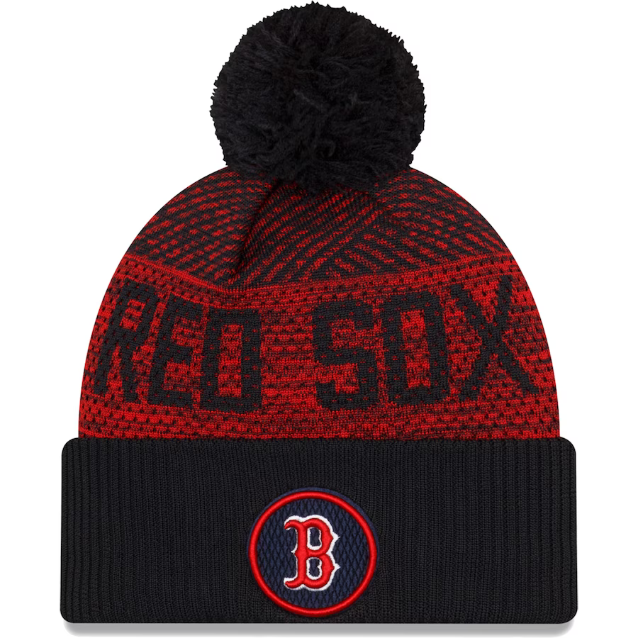 New Era Boston Red Sox Authentic Collection Sport Cuffed Knit Hat with Pom-Navy product image 1, provided for visual