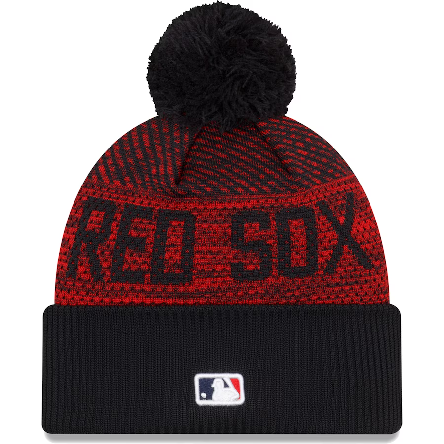 New Era Boston Red Sox Authentic Collection Sport Cuffed Knit Hat with Pom-Navy product image 2, provided for visual