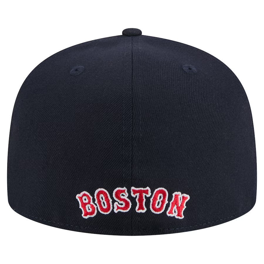 New Era Boston Red Sox Overlap 59FIFTY Fitted Hat-Navy product image 4, provided for visual reference and product detail