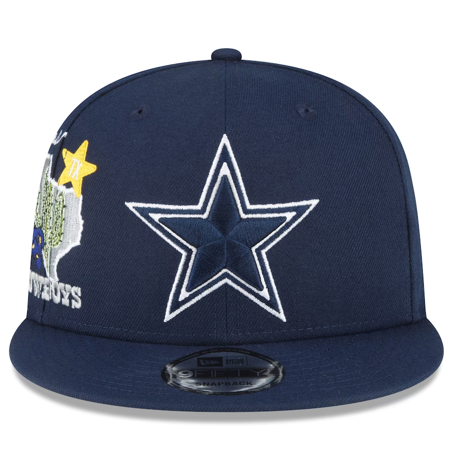 New Era Navy Dallas Cowboys Icon 9FIFTY Snapback Hat for Men product image 2, provided for visual reference and product
