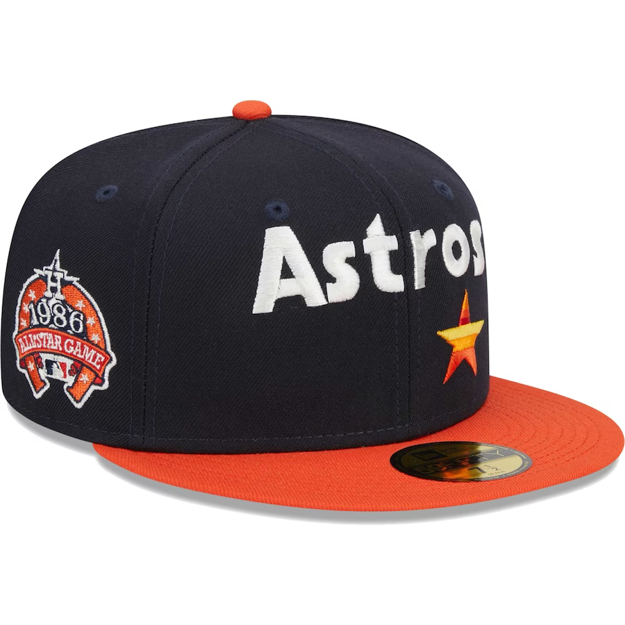 New Era Houston Astros Navy Retro Jersey Script 59FIFTY Fitted product image 1, provided for visual reference and product