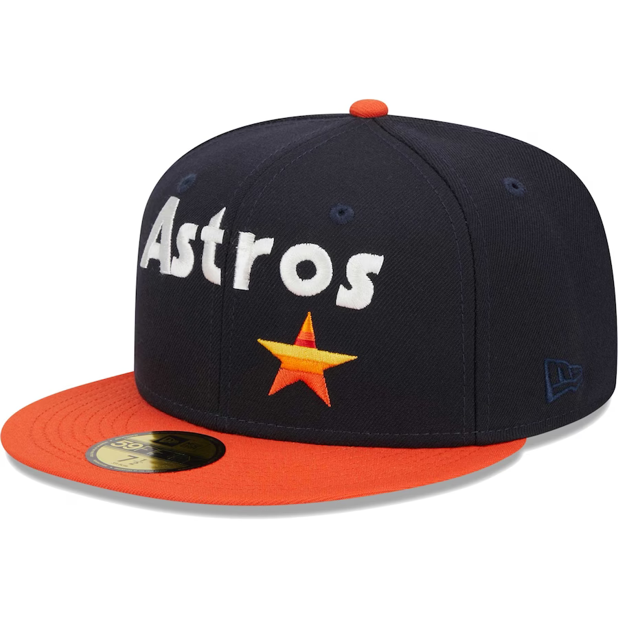 New Era Houston Astros Navy Retro Jersey Script 59FIFTY Fitted product image 3, provided for visual reference and product