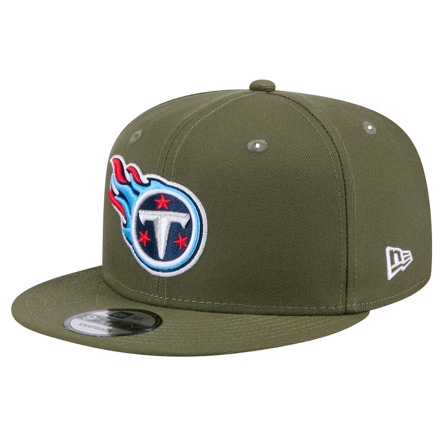 New Era Men Tennessee Titans 9FIFTY Snapback Hat-Olive Green product image 2, provided for visual reference and product