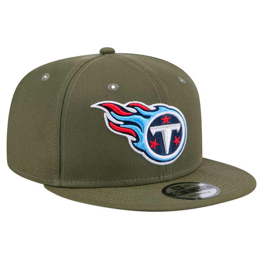 New Era Men Tennessee Titans 9FIFTY Snapback Hat-Olive Green product image 1, provided for visual reference and product