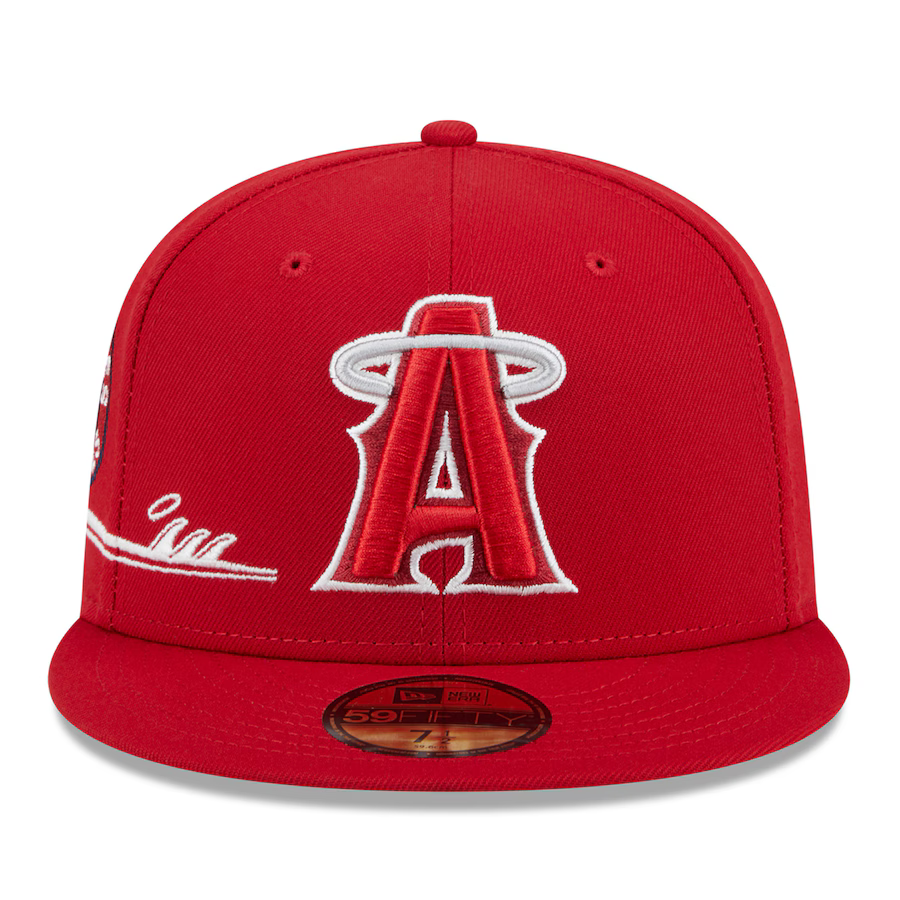 New Era Los Angeles Angels City Connect Icon 59FIFTY Fitted Hat - Red product image 2, provided for visual reference and