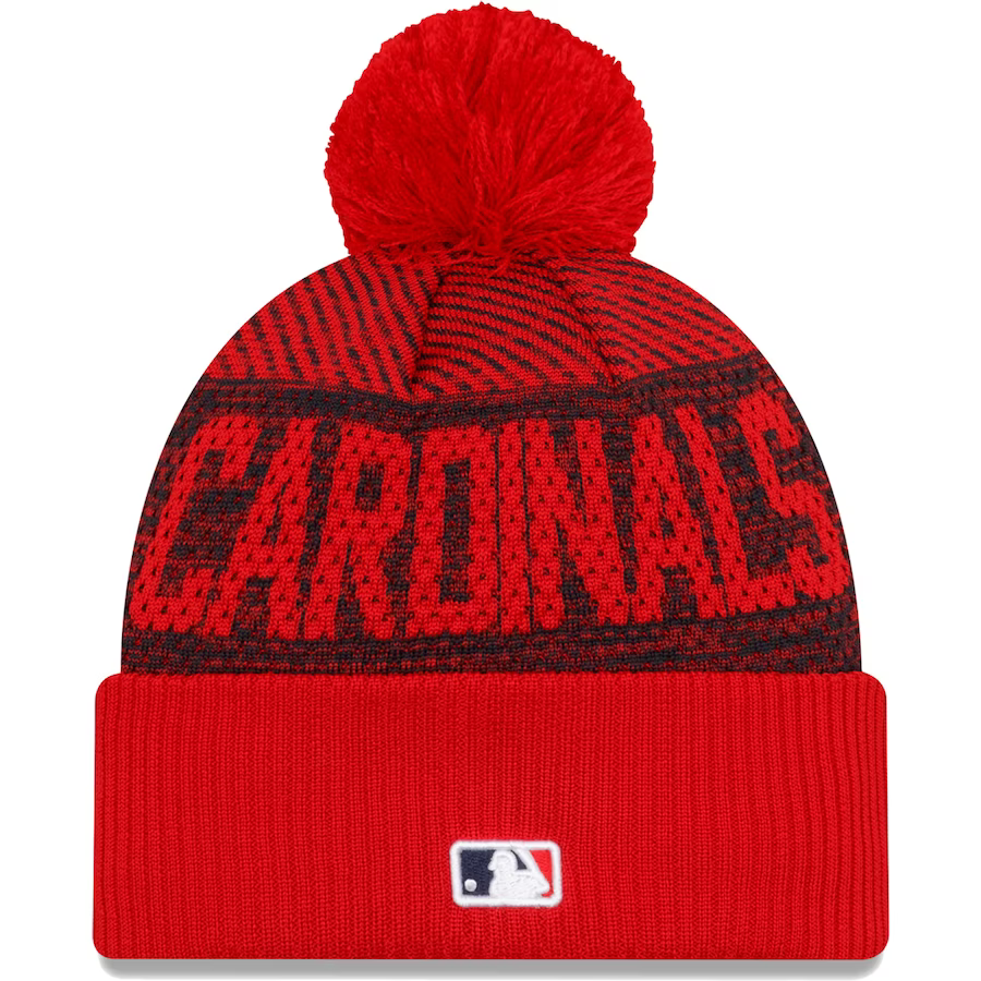 New Era St. Louis Cardinals Authentic Collection Sport Cuffed Knit Hat with Pom-Red product image 2, provided for visual