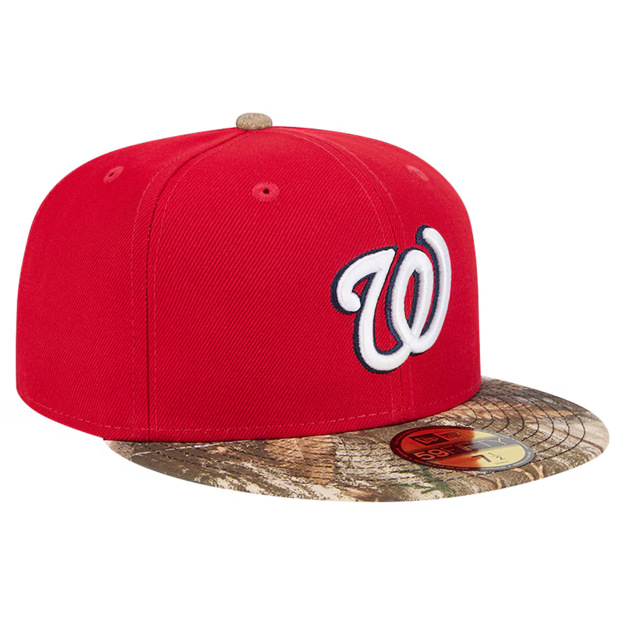 New Era Washington Nationals Red Realtree Camo 59FIFTY Fitted Hat product image 2, provided for visual reference and product