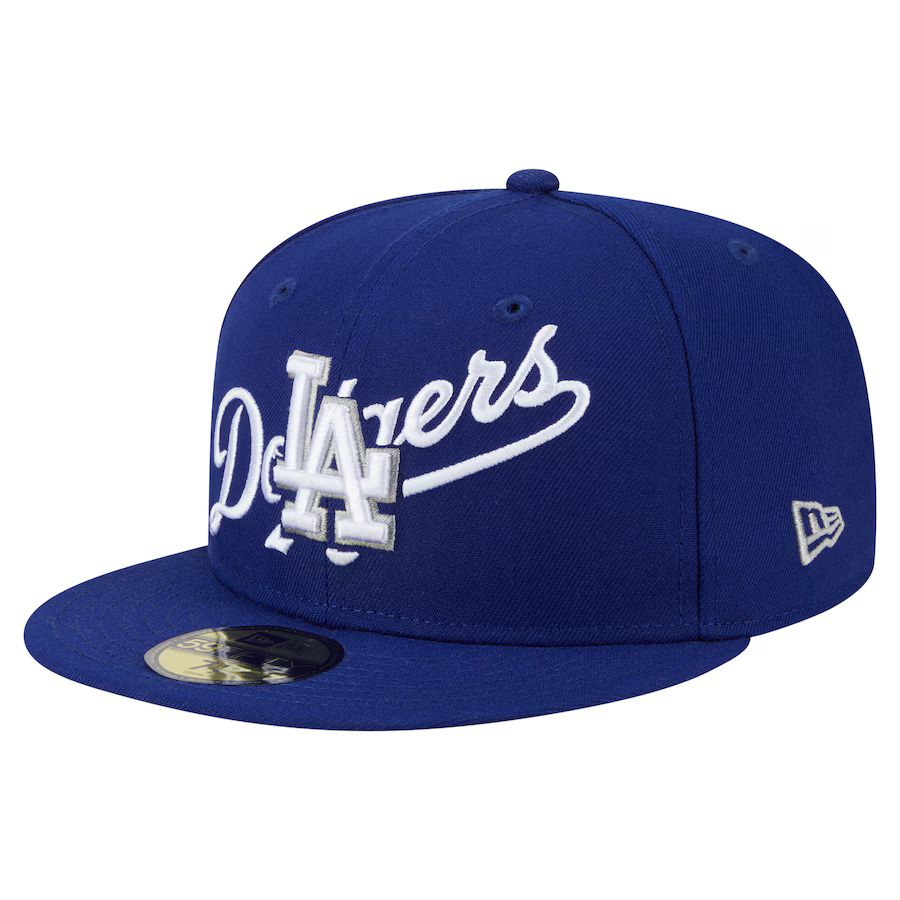 New Era Los Angeles Dodgers Overlap 59FIFTY Fitted Hat-Royal product image 3, provided for visual reference and product