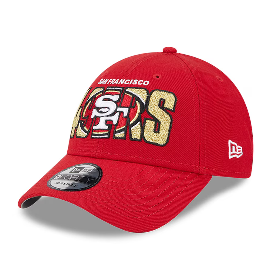 New Era San Francisco 49ERS 2023 NFL Draft 9FORTY Adjustable Hat - Red product image 3, provided for visual reference and