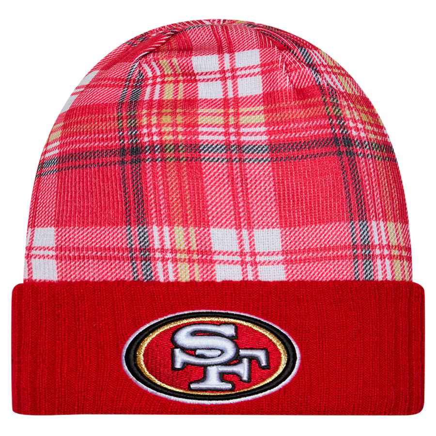 New Era San Francisco 49erd Cold Weather Statement Knit Beanie product image 1, provided for visual reference and product