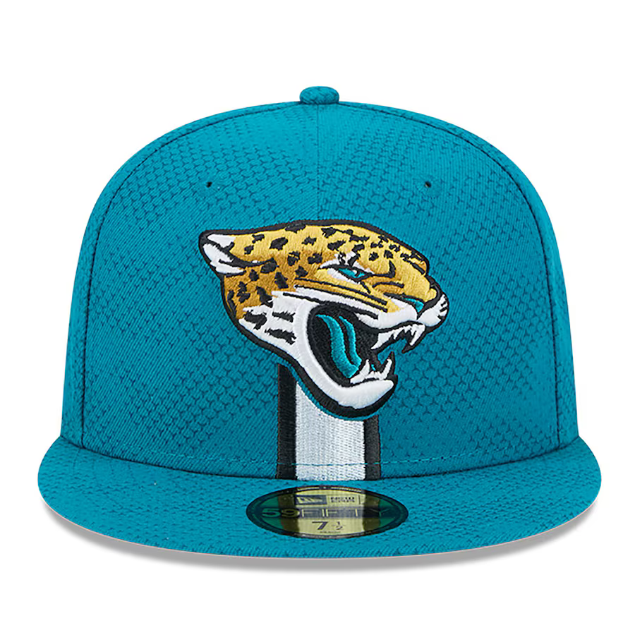 New Era Men Jacksonville Jaguars Teal Sideline 59FIFTY Fitted Hat product image 2, provided for visual reference and product