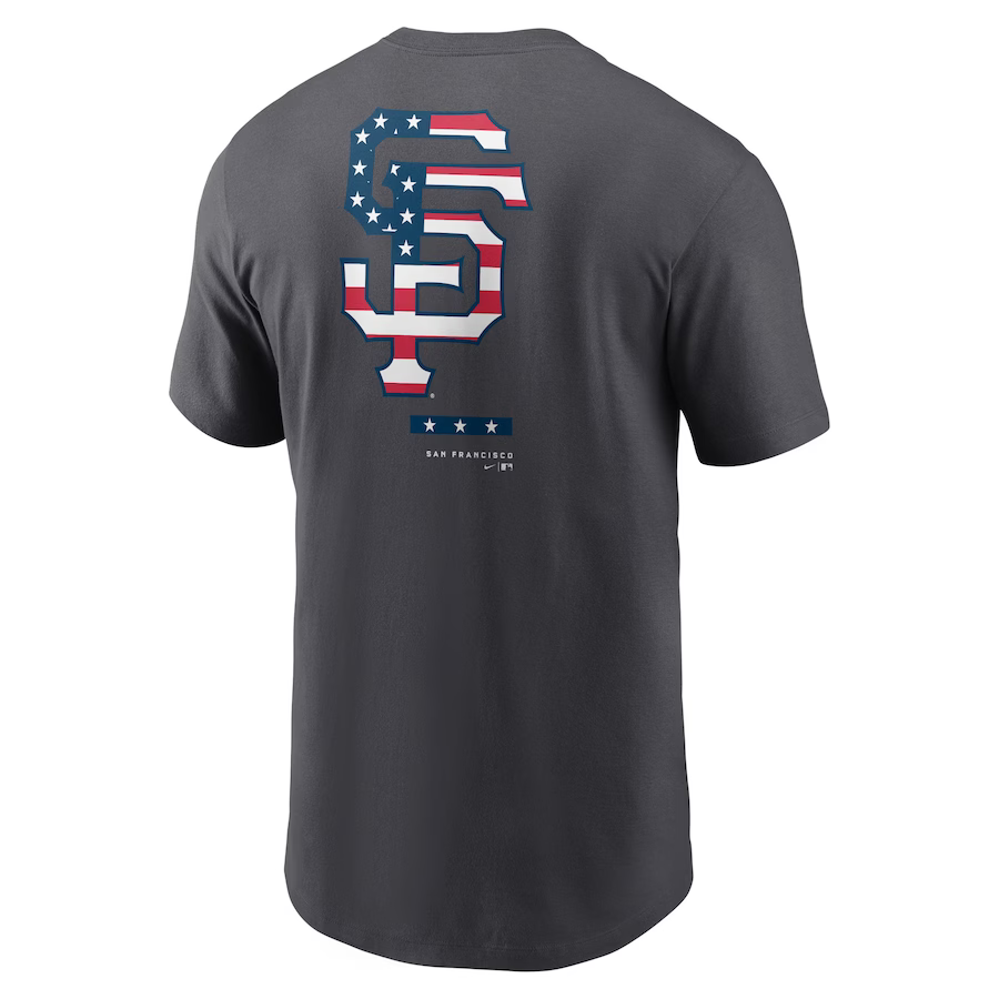 Nike Men San Francisco Giants Anthracite Americana T-Shirt product image 2, provided for visual reference and product detail