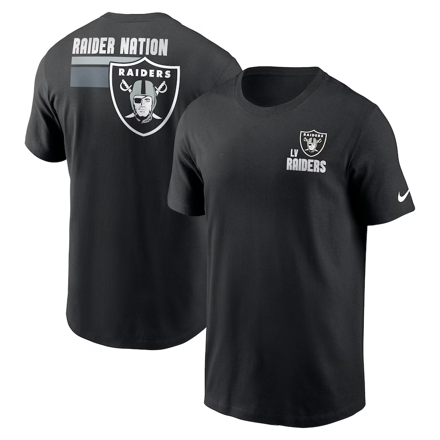 Nike Men Las Vegas Raiders Blitz T-Shirt-Black product image 3, provided for visual reference and product detail review