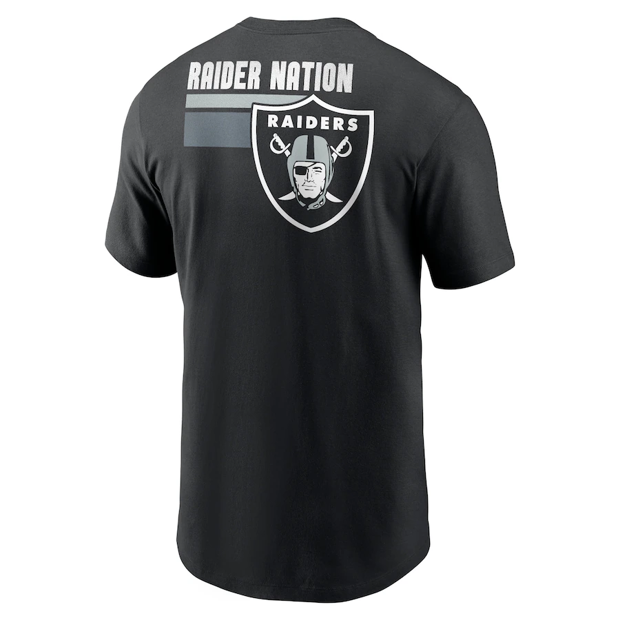 Nike Men Las Vegas Raiders Blitz T-Shirt-Black product image 2, provided for visual reference and product detail review