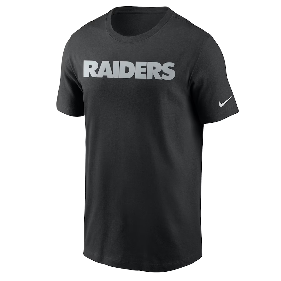 Nike Men Las Vegas Raider Black Team Wordmark T-Shirt-Black product image 2, provided for visual reference and product