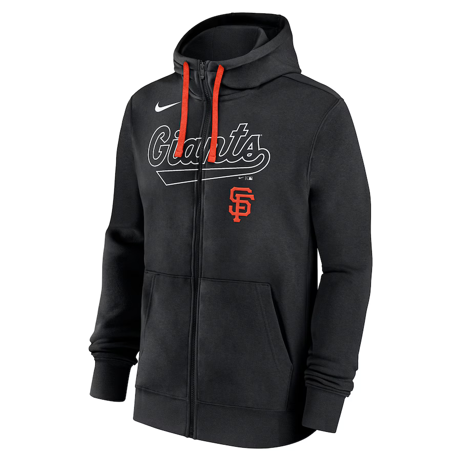 San Francisco Giants Nike Black Knockout Script Full-Zip Hoodie for Men product image 1, provided for visual reference and