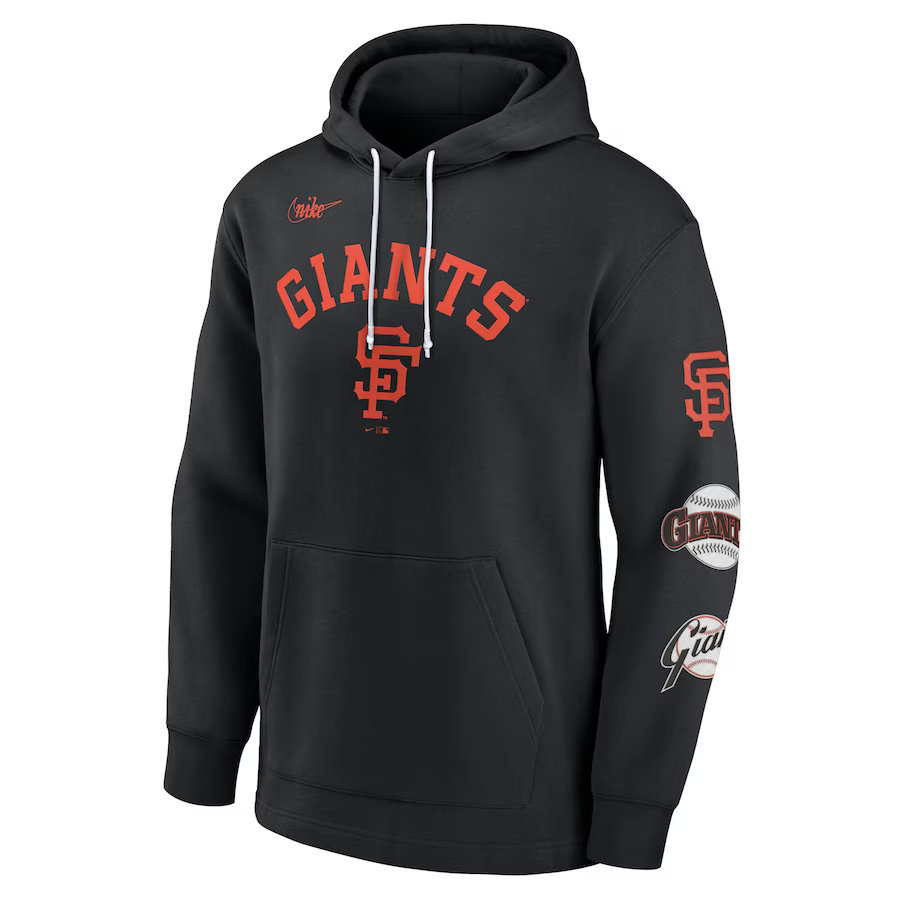 Nike Men San Francisco Giants Rewind Lefty Pullover Hoodie - Black product image 1, provided for visual reference and