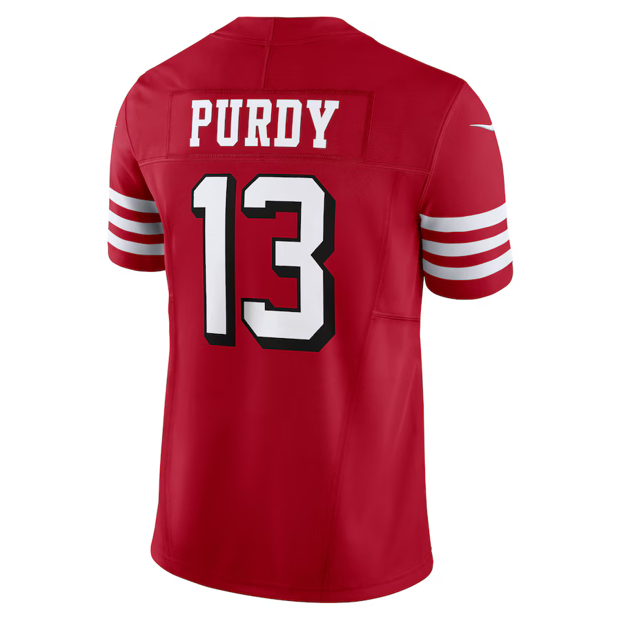 Nike Men San Francisco 49ers Purdy #13 Limited Jersey–Gym Red product image 2, provided for visual reference and product