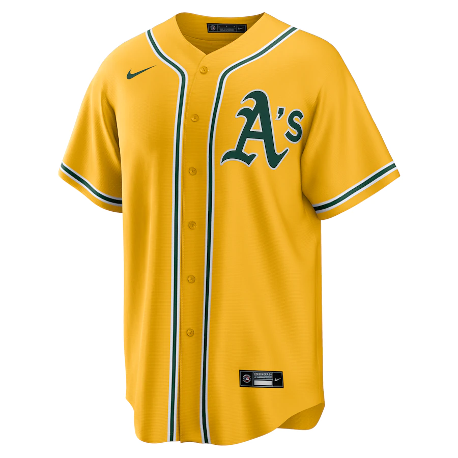 Nike Oakland Athletics Alternate Replica Team Jersey - Gold product image 1, provided for visual reference and product