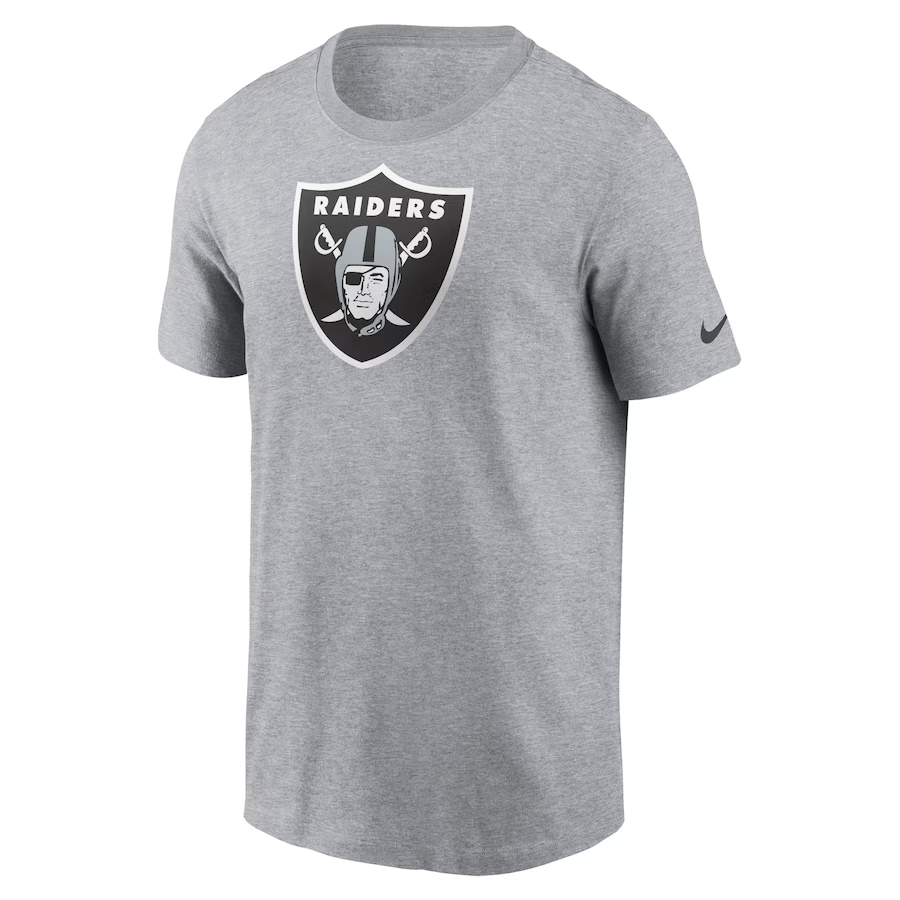 Nike Men Las Vegas Raiders Logo Essential T-Shirt - Gray product image 1, provided for visual reference and product detail