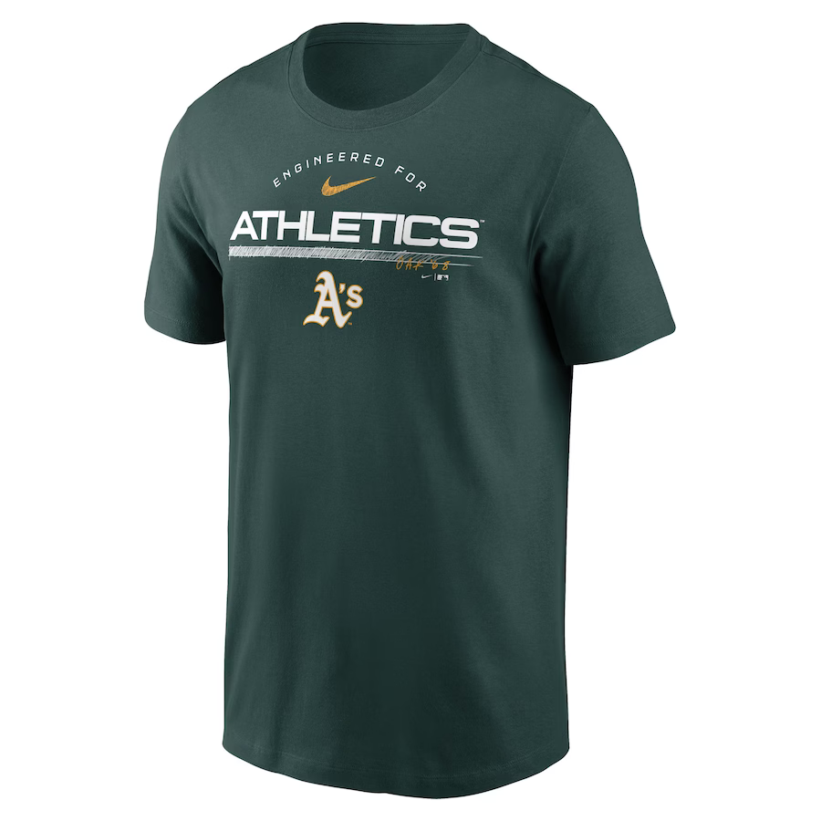 Nike Men Oakland Athletics Team Engineered T-Shirt-Green product image 1, provided for visual reference and product detail