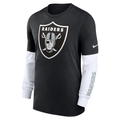 Nike Las Vegas Raiders Slub Fashion Long Sleeve T-Shirt - Heather Black product image 1, provided for visual reference and
