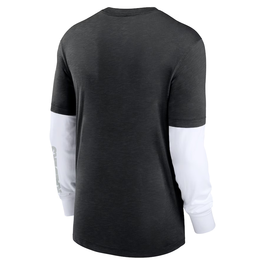 Nike Las Vegas Raiders Slub Fashion Long Sleeve T-Shirt - Heather Black product image 2, provided for visual reference and