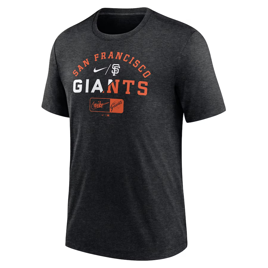 Nike San Francisco Giants Rewind Review Slash Tri-Blend T-Shirt - Heather Black product image 1, provided for visual