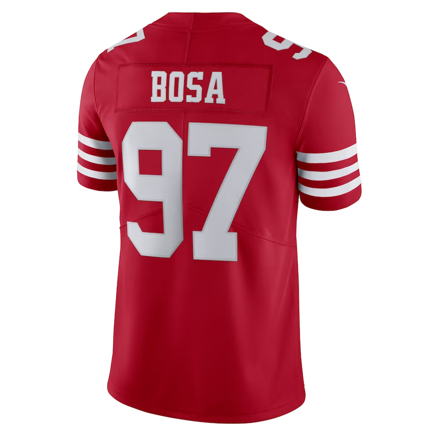 Nike Men San Francisco 49ers Bosa #97 Vapor Limited Jersey– Scarlet product image 2, provided for visual reference and
