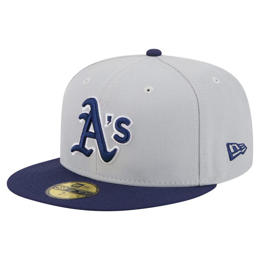 New Era Athletics 2-Tone Color Pack 59FIFTY Fitted Hat-Gray/Navy product image 1, provided for visual reference and product