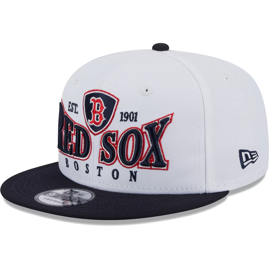 New Era Boston Red Sox Crest 9FIFTY Snapback Hat - White product image 2, provided for visual reference and product detail