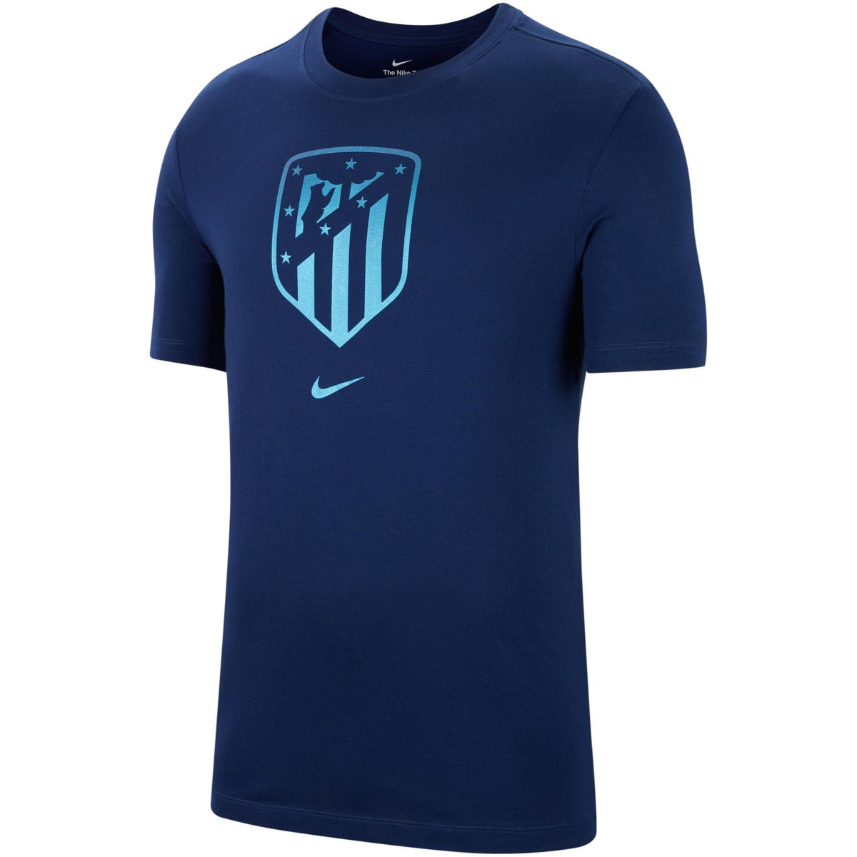 Nike Men Atlético Madrid Crest Soccer T-Shirt - Blue product image 1, provided for visual reference and product detail review
