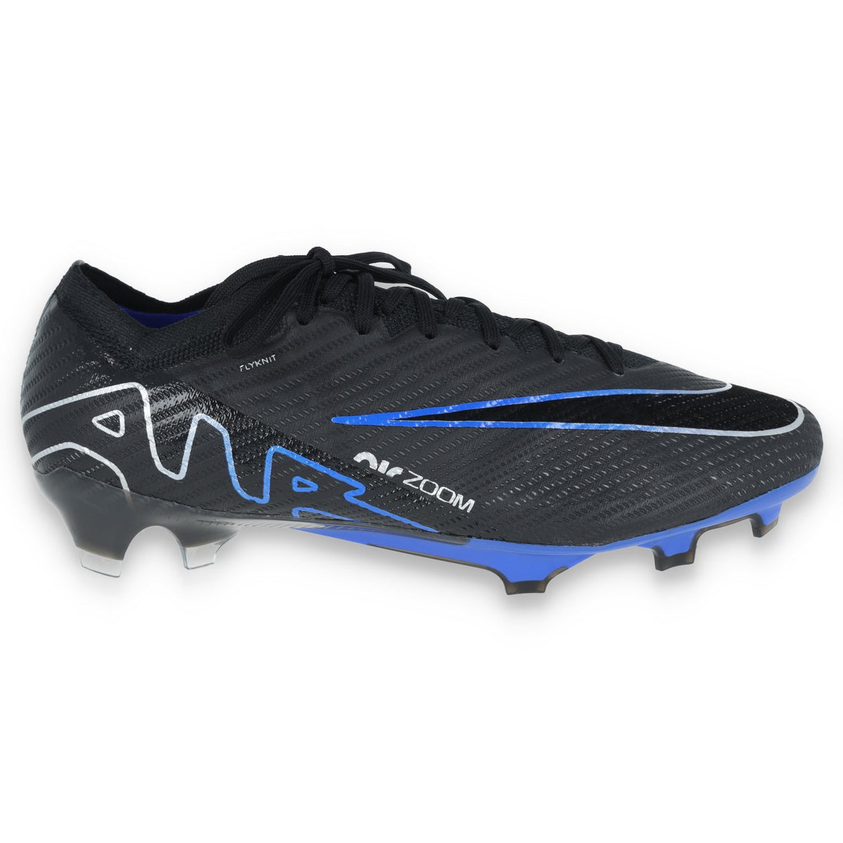 Nike Zoom Mercurial Vapor 15 Elite FG Firm Ground Soccer Cleats Black/blue product image 1, provided for visual reference