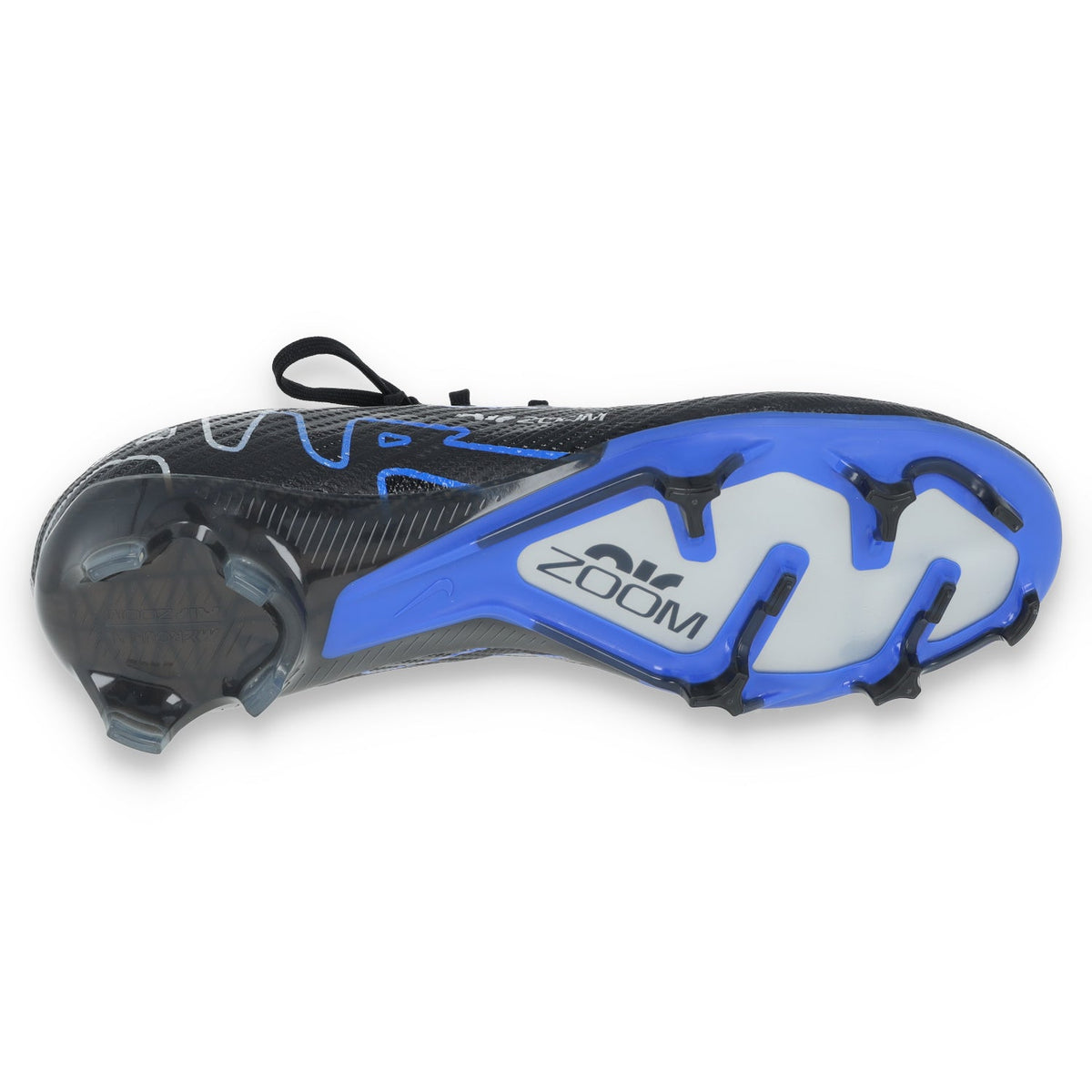 Nike Zoom Mercurial Vapor 15 Elite FG Firm Ground Soccer Cleats Black/blue product image 8, provided for visual reference