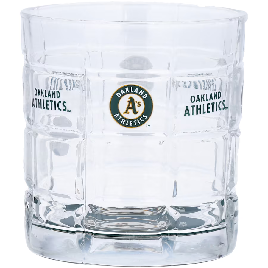 Oakland Athletics Bottom Up Squared Rocks Glass product image 1, provided for visual reference and product detail review