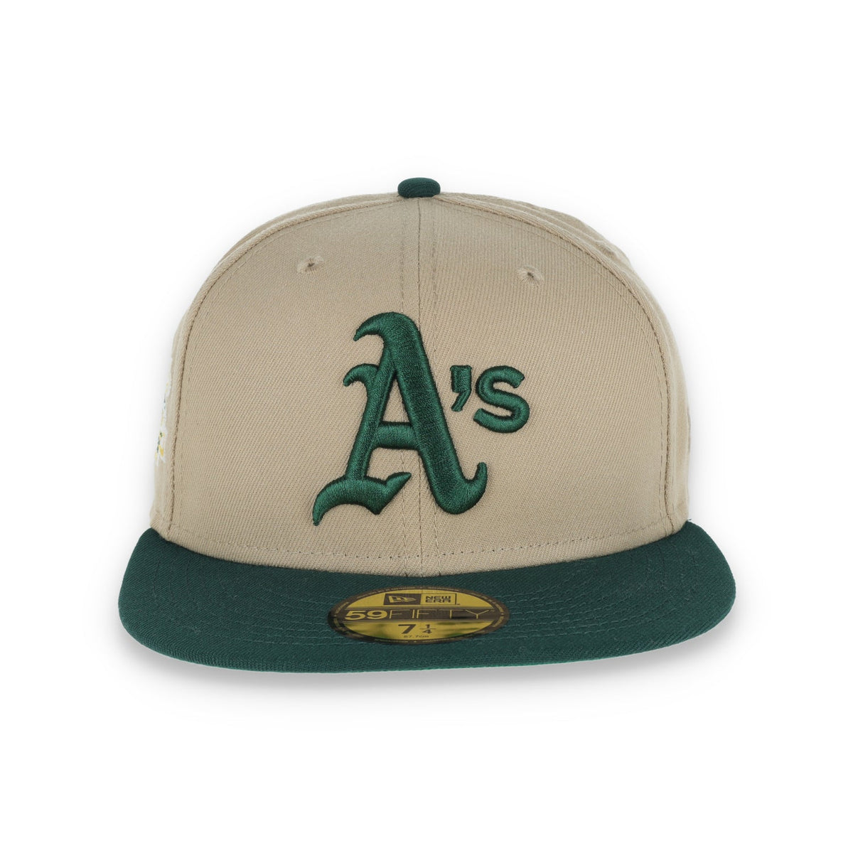 New Era Oakland Athletics 1989 Battle Of The Bay Side Patch 59Fifty Fitted Khaki Hat product image 2, provided for visual