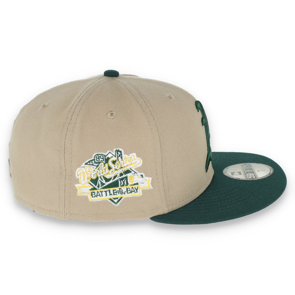 New Era Oakland Athletics 1989 Battle Of The Bay Side Patch 59Fifty Fitted Khaki Hat product image 6, provided for visual
