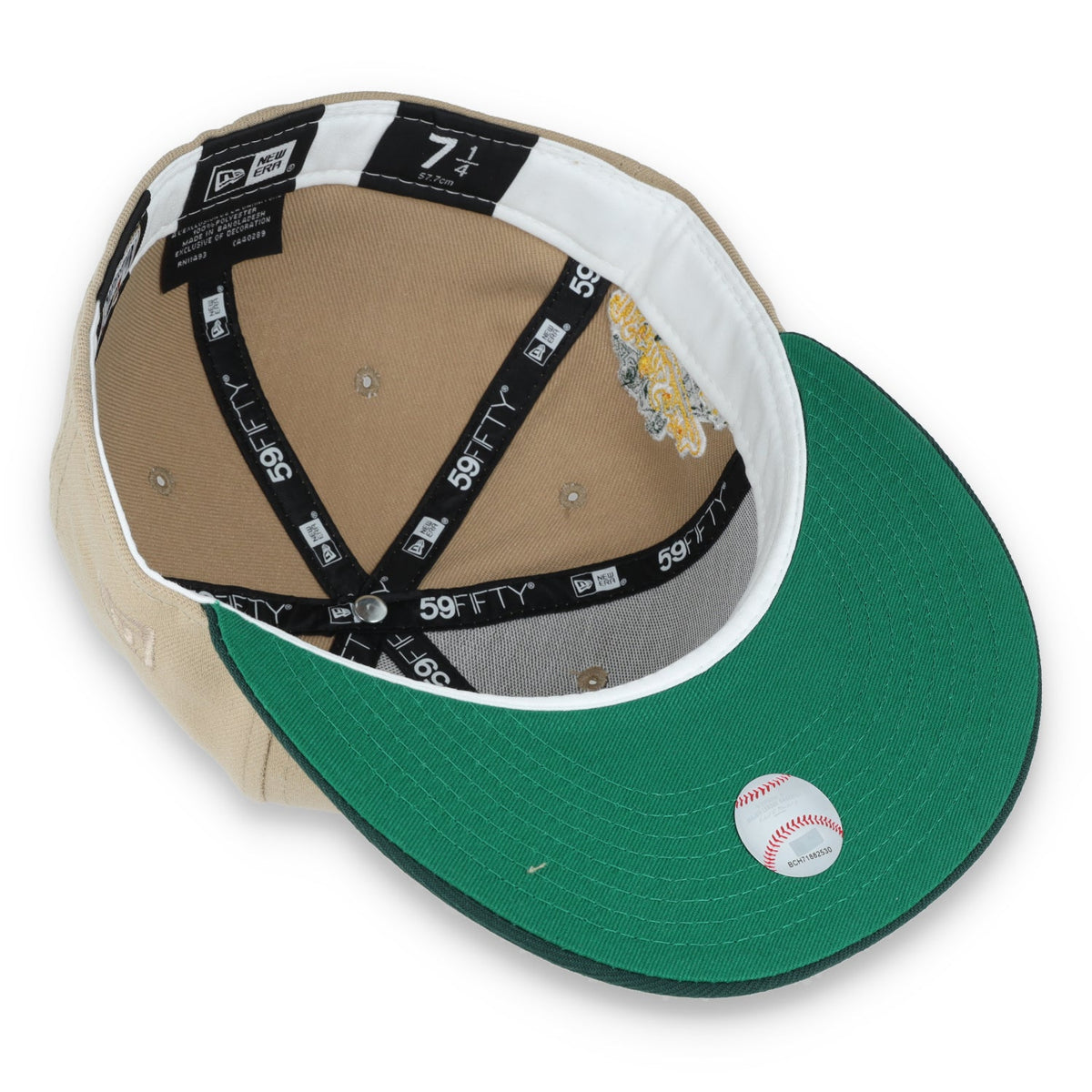 New Era Oakland Athletics 1989 Battle Of The Bay Side Patch 59Fifty Fitted Khaki Hat product image 7, provided for visual