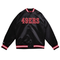 Mitchell & Ness San Francisco 49ers Double Clutch Lightweight Satin Jacket-Black/Red product image 1, provided for visual