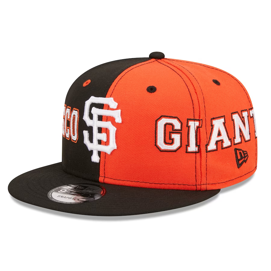 New Era San Francisco Giants Team Split 9FIFTY Snapback Hat - Black/Orange product image 2, provided for visual reference