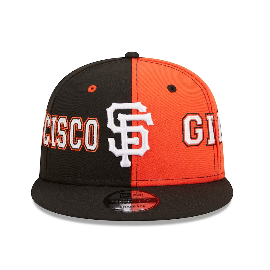 New Era San Francisco Giants Team Split 9FIFTY Snapback Hat - Black/Orange product image 3, provided for visual reference