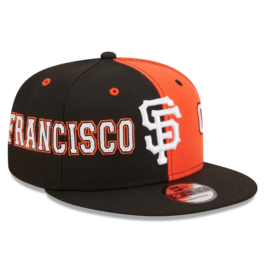 New Era San Francisco Giants Team Split 9FIFTY Snapback Hat - Black/Orange product image 1, provided for visual reference