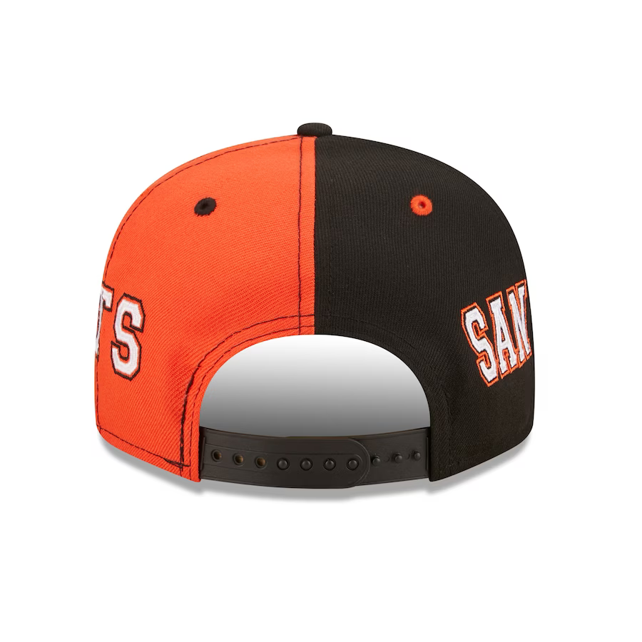 New Era San Francisco Giants Team Split 9FIFTY Snapback Hat - Black/Orange product image 5, provided for visual reference