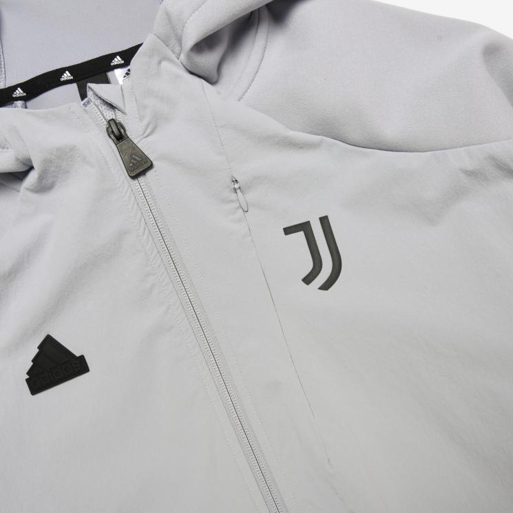 Adidas Juventus Designed for Gameday Full-Zip 23/24 Hoodie-Halo Silver product image 4, provided for visual reference and